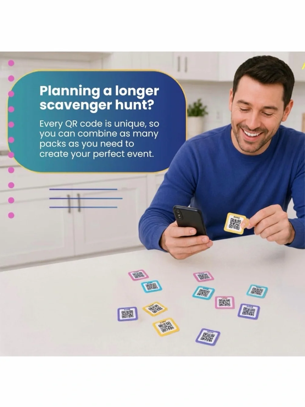 Scavenger Hunt Game | 5-Pack of QR Code Game Tiles